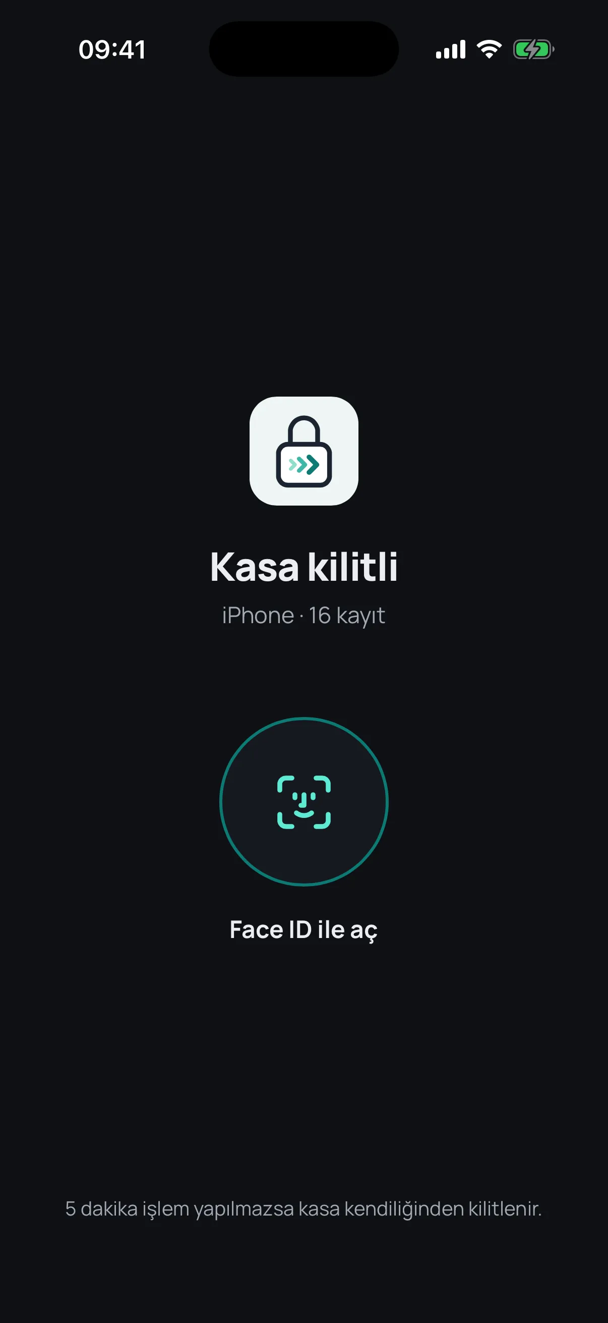 The locked vault on the iPhone: unlock with Face ID
